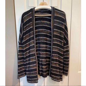 ModCloth Black Multi Fuzzy Cardigan